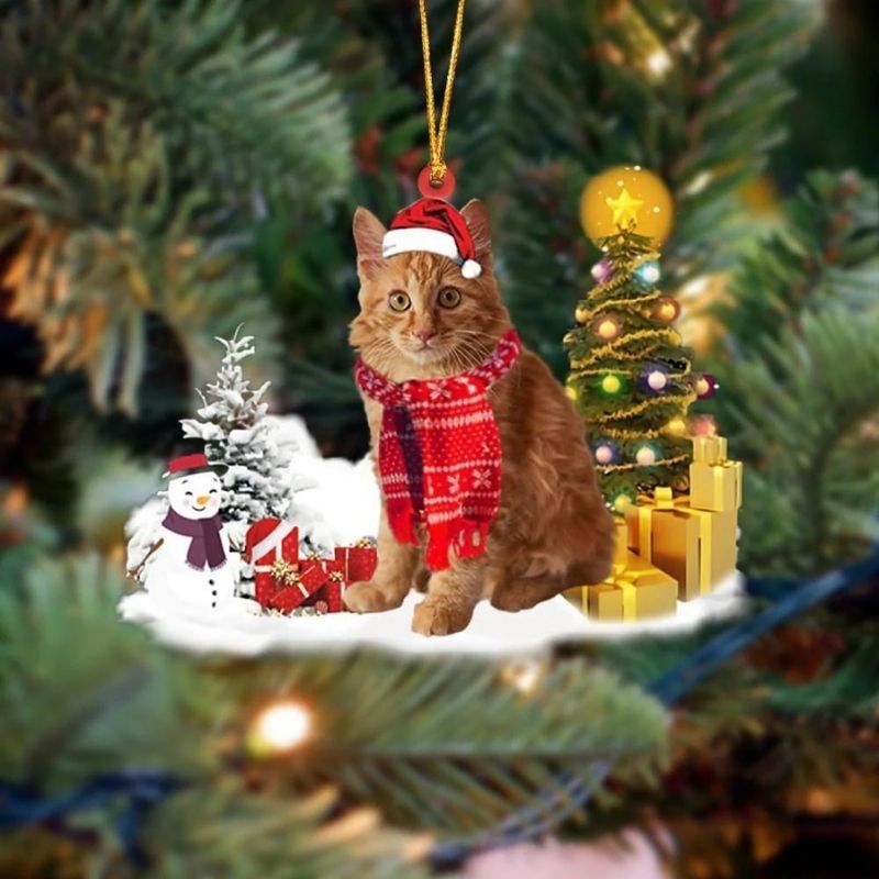 American Bobtail Cat Christmas Ornament SM152-Jolura