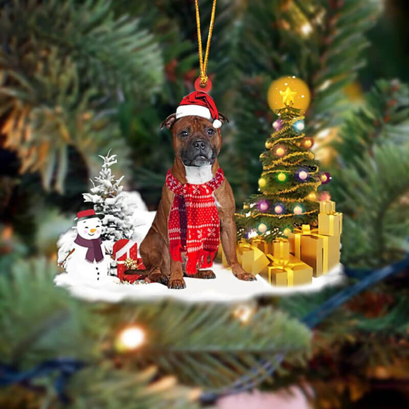 Staffordshire Bull Terrier Christmas Ornament SM183-Jolura