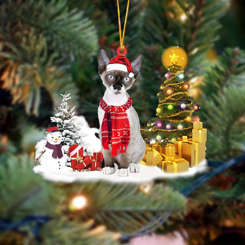 Devon Rex Cat Christmas Ornament SM189-Jolura