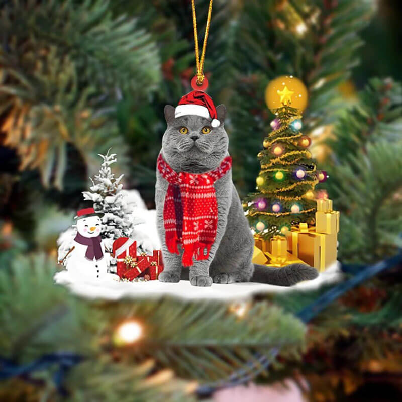 British Shorthair Cat Christmas Ornament SM194-Jolura