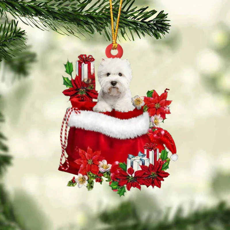West Highland White Terrier/Westie In Gift Bag Christmas Ornament GB011-Jolura