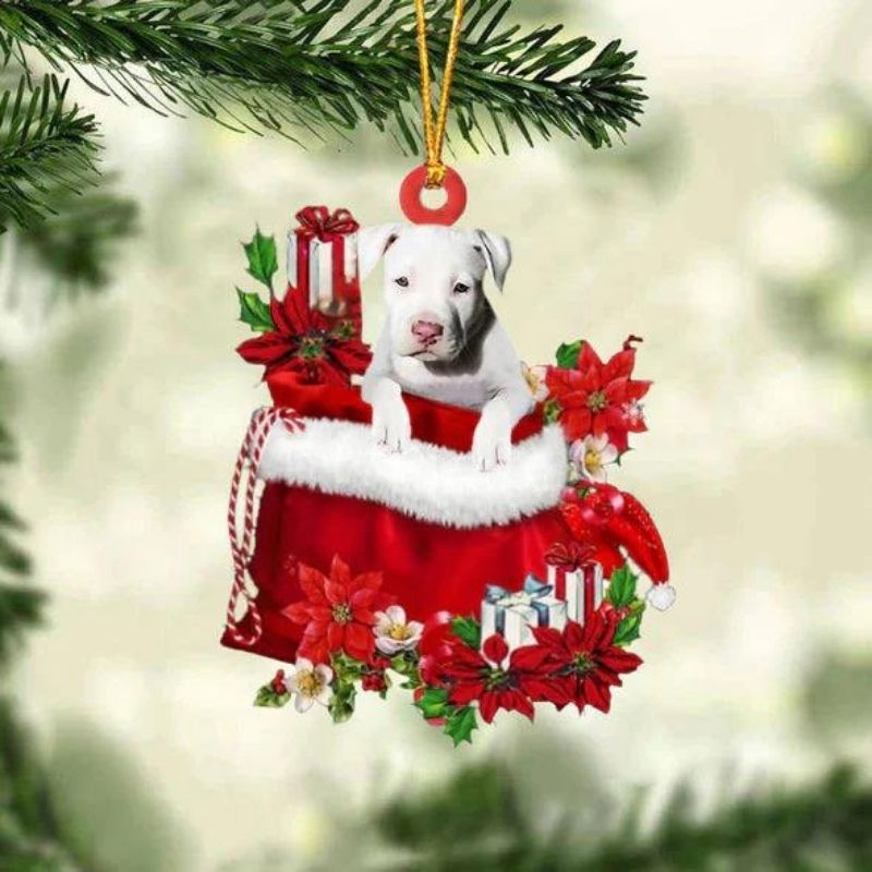 Staffordshire Bull Terrier In Gift Bag Christmas Ornament GB046-Jolura