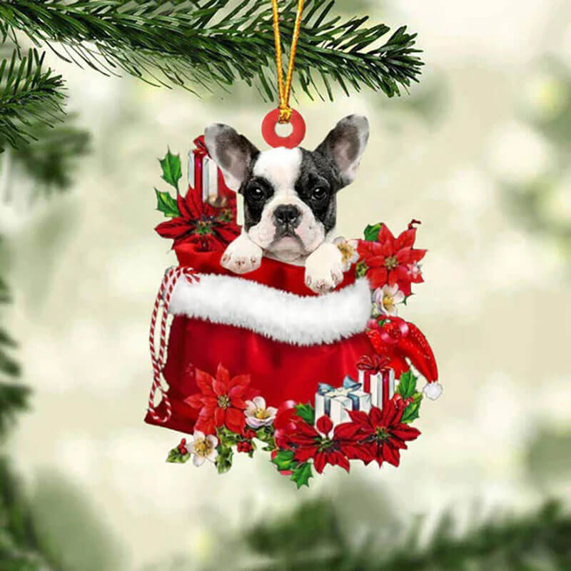 French Bulldog In Gift Bag Christmas Ornament GB074-Jolura