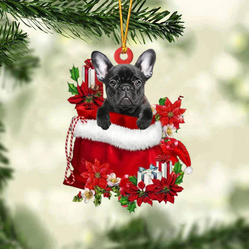 French Bulldog In Gift Bag Christmas Ornament GB086-Jolura