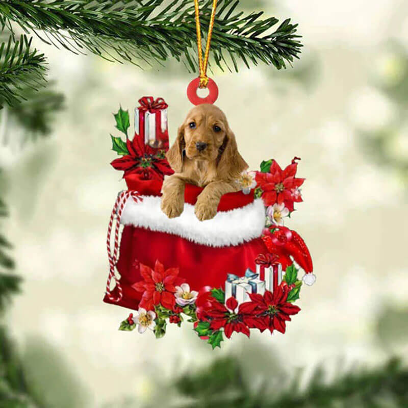 English Cocker Spaniel In Gift Bag Christmas Ornament GB090-Jolura