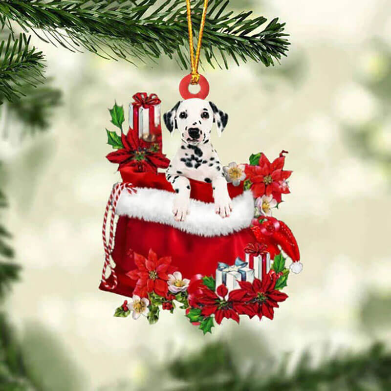 Dalmatian In Gift Bag Christmas Ornament GB094-Jolura