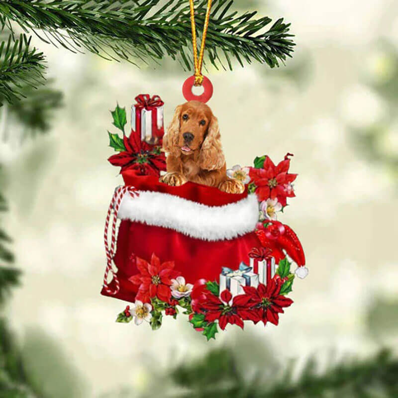 Cocker Spaniel In Gift Bag Christmas Ornament GB095-Jolura