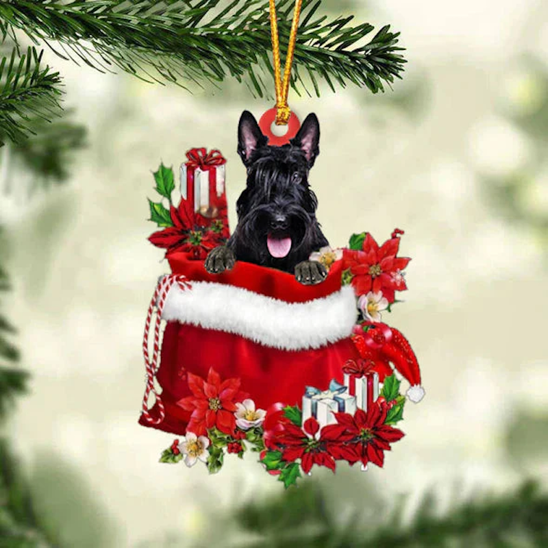 Scottish Terrier In Gift Bag Christmas Ornament GB111-Jolura