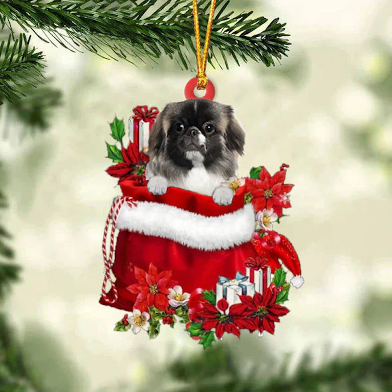 Pekingese In Gift Bag Christmas Ornament GB117-Jolura