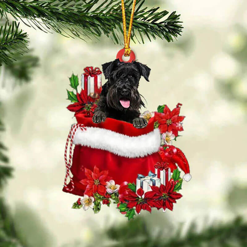 Schnauzer In Gift Bag Christmas Ornament GB131-Jolura