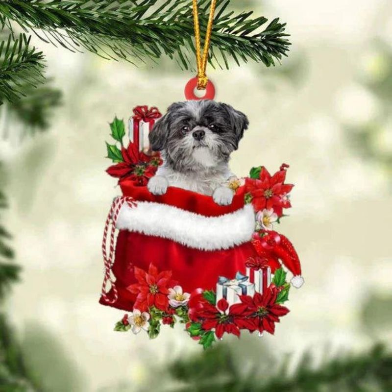 Lhasa Apso In Gift Bag Christmas Ornament GB141-Jolura