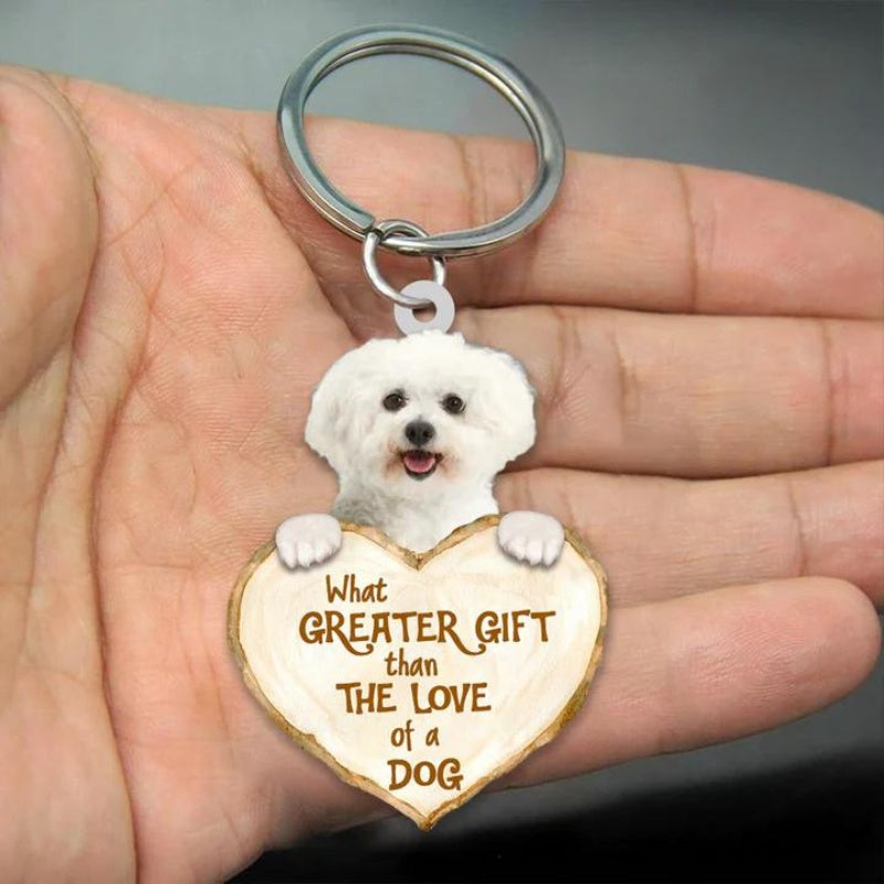 Maltese What Greater Gift Than The Love Of A Dog Acrylic Keychain GG009-Jolura