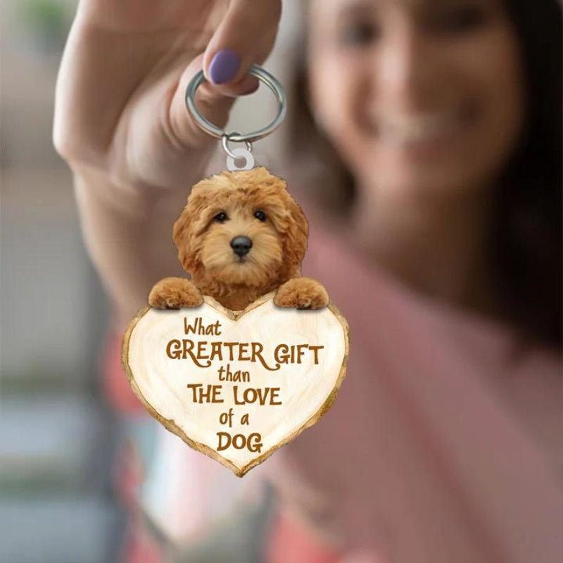Goldendoodle What Greater Gift Than The Love Of A Dog Acrylic Keychain GG021-Jolura