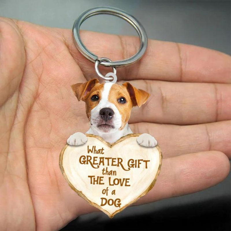 Jack Russell What Greater Gift Than The Love Of A Dog Acrylic Keychain GG028-Jolura