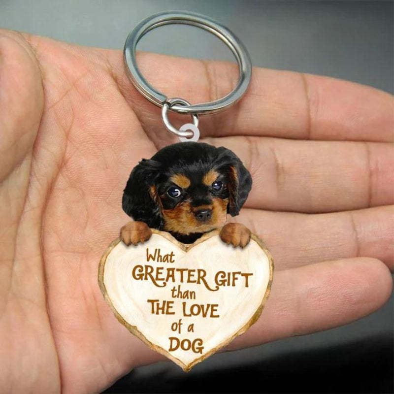 Cavalier King Charles Spaniel What Greater Gift Than The Love Of A Dog Acrylic Keychain GG038-Jolura