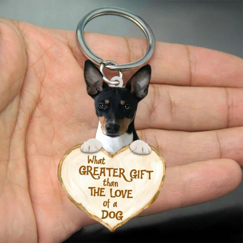 Rat Terrier What Greater Gift Than The Love Of A Dog Acrylic Keychain GG047-Jolura