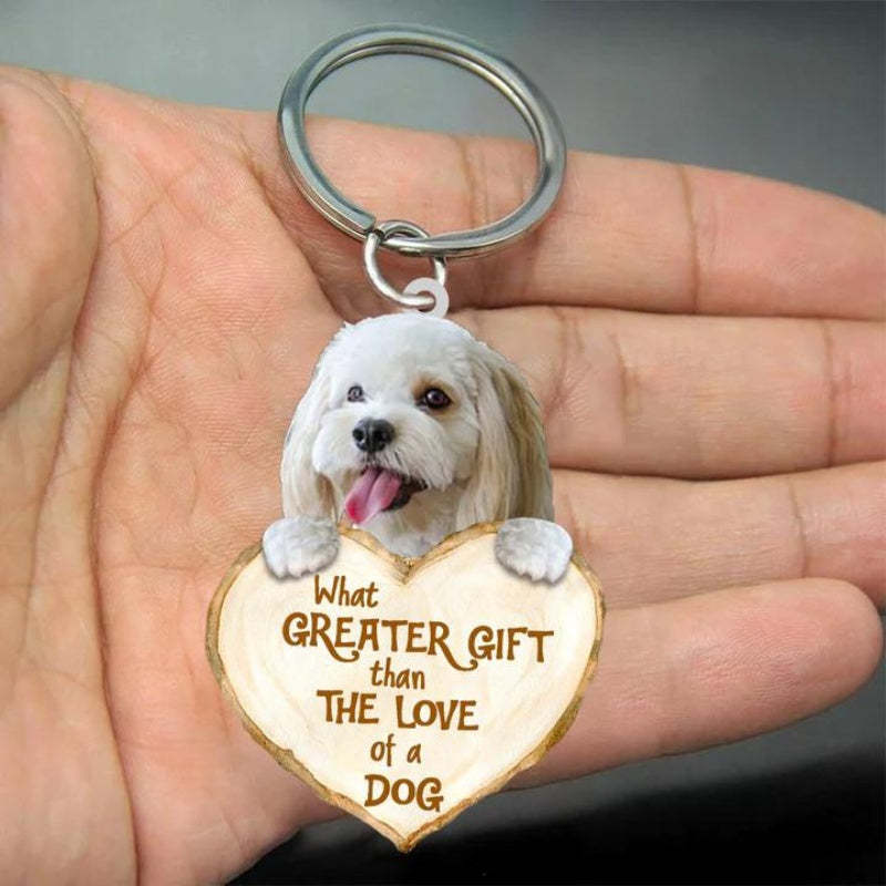 Cockapo What Greater Gift Than The Love Of A Dog Acrylic Keychain GG056-Jolura