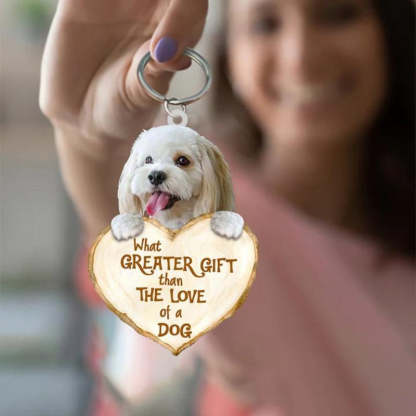Cockapo What Greater Gift Than The Love Of A Dog Acrylic Keychain GG056-Jolura