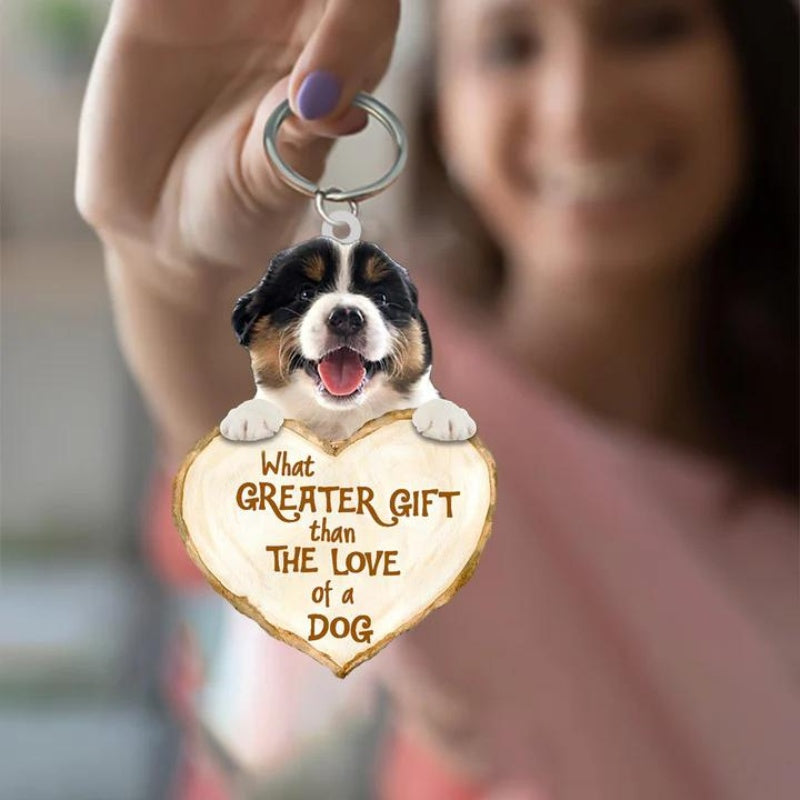 Australian Shepherd What Greater Gift Than The Love Of A Dog Acrylic Keychain GG060-Jolura