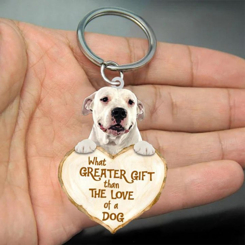 Dogo Argentino Pointer What Greater Gift Than The Love Of A Dog Acrylic Keychain GG106-Jolura