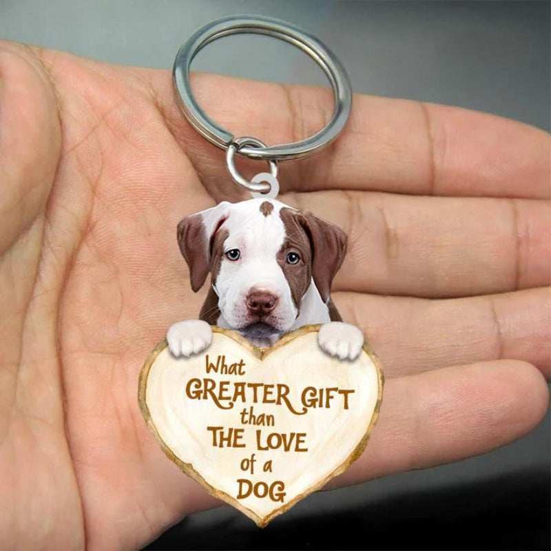 Pitbull What Greater Gift Than The Love Of A Dog Acrylic Keychain GG111-Jolura
