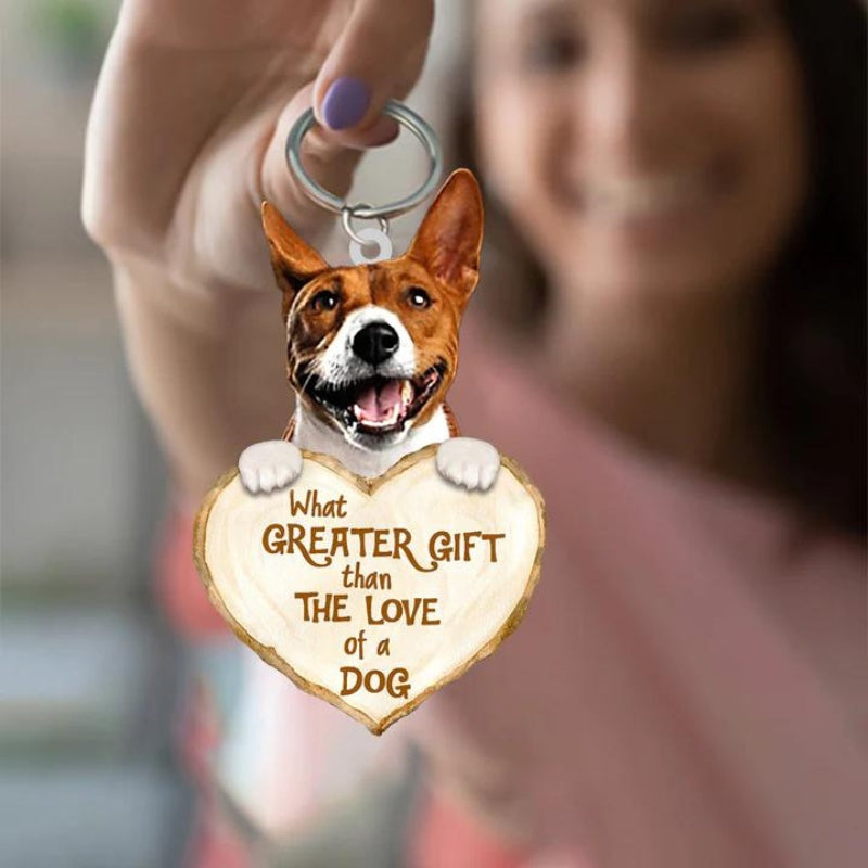 Basenji What Greater Gift Than The Love Of A Dog Acrylic Keychain GG121-Jolura