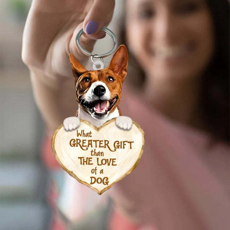 Basenji What Greater Gift Than The Love Of A Dog Acrylic Keychain GG121-Jolura