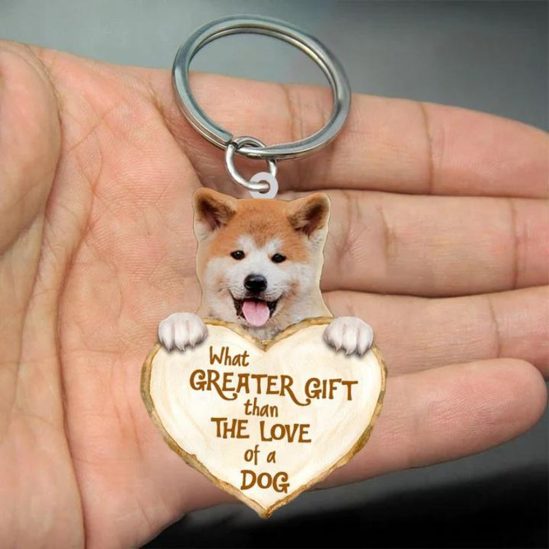 Akita Inu What Greater Gift Than The Love Of A Dog Acrylic Keychain GG122-Jolura