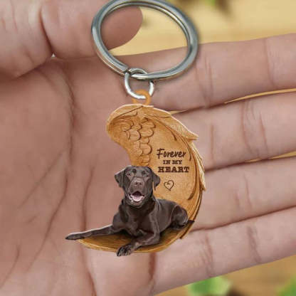 Chocolate Labrador Retriever Forever In My Heart Acrylic Keychain FK002-Jolura