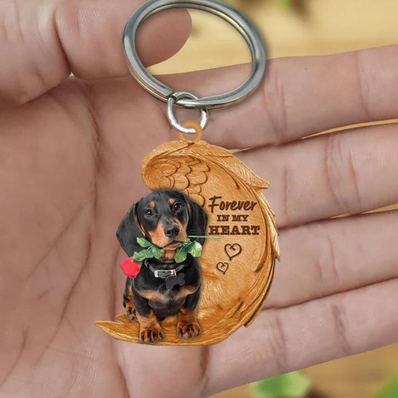 Dachshund Forever In My Heart Acrylic Keychain FK003-Jolura