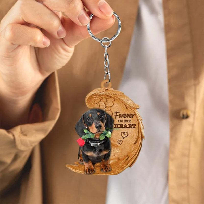 Dachshund Forever In My Heart Acrylic Keychain FK003-Jolura