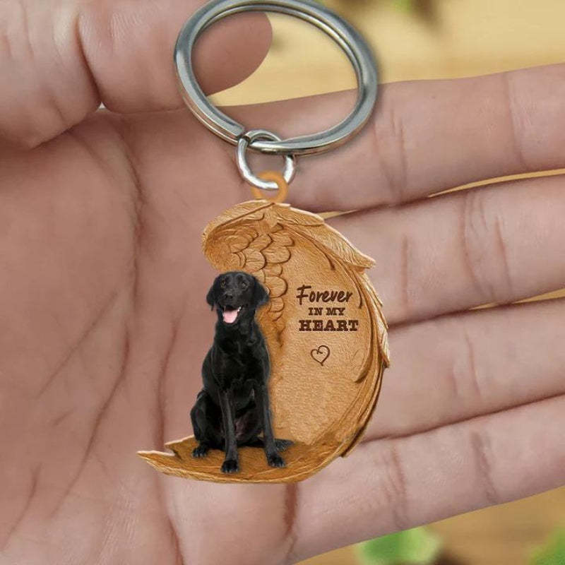 Black Labrador Retriever Forever In My Heart Acrylic Keychain FK004-Jolura