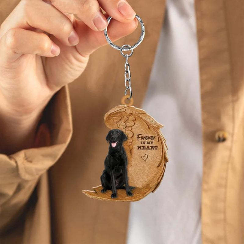 Black Labrador Retriever Forever In My Heart Acrylic Keychain FK004-Jolura
