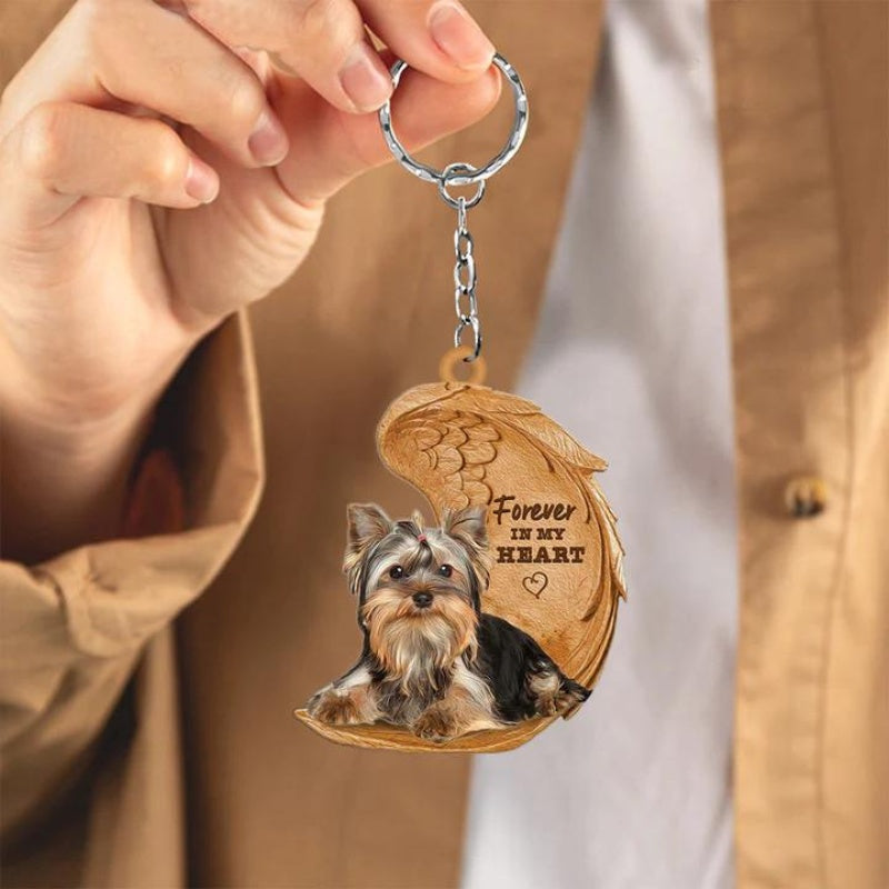 Yorkshire Terrier Forever In My Heart Acrylic Keychain FK005-Jolura