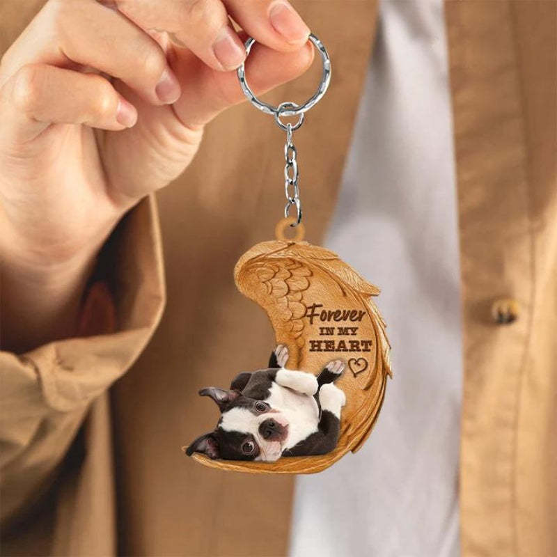Boston Terrier Forever In My Heart Acrylic Keychain FK006-Jolura