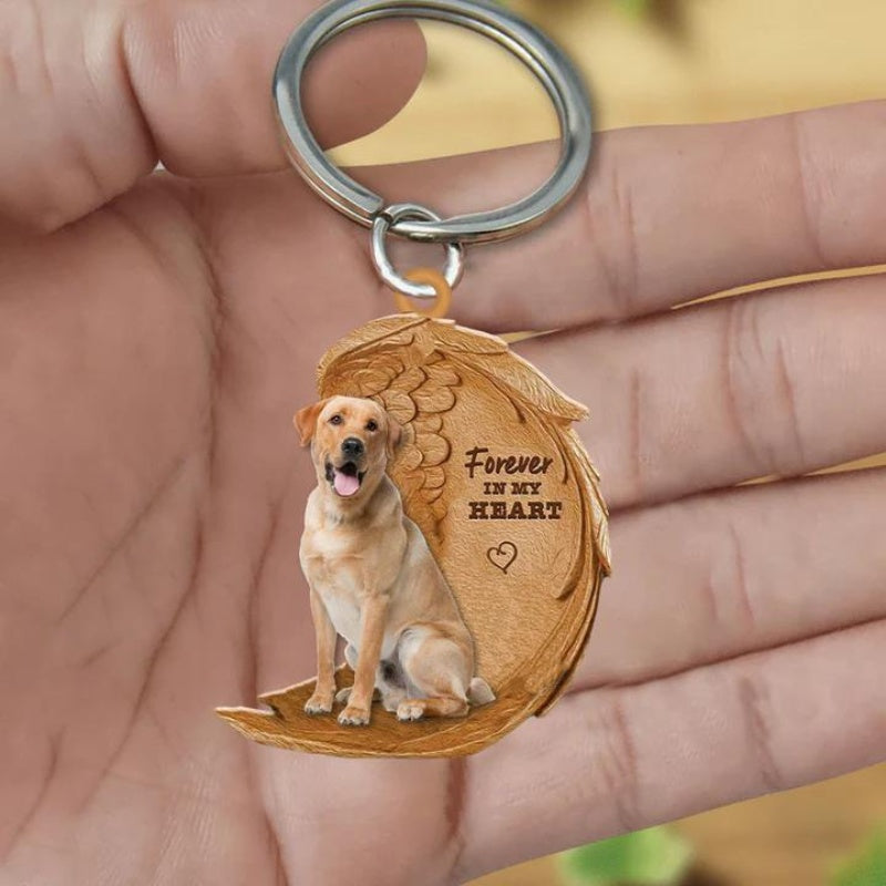 Yellow Labrador Retriever Forever In My Heart Acrylic Keychain FK012-Jolura