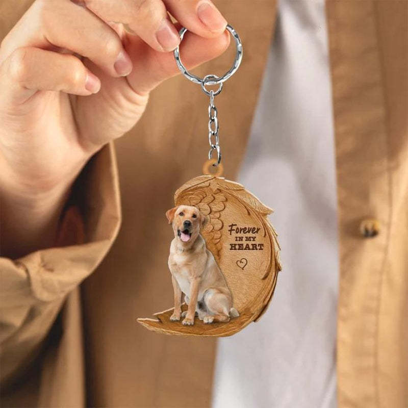 Yellow Labrador Retriever Forever In My Heart Acrylic Keychain FK012-Jolura