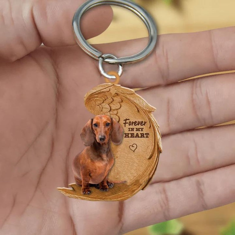 Dachshund Forever In My Heart Acrylic Keychain FK019-Jolura
