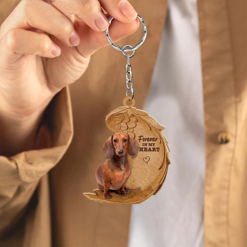 Dachshund Forever In My Heart Acrylic Keychain FK019-Jolura