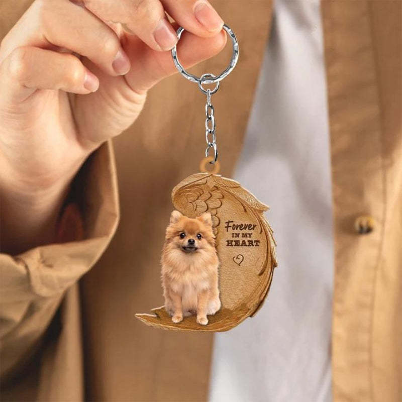Pomeranian Forever In My Heart Acrylic Keychain FK027-Jolura