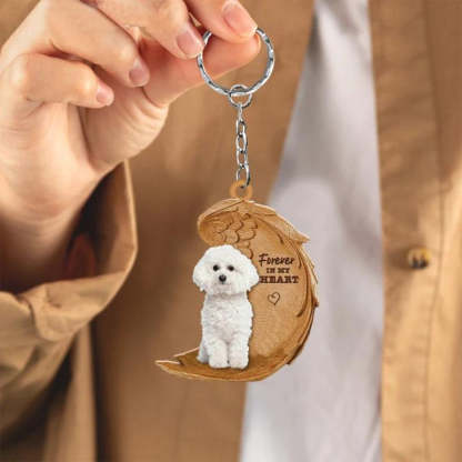 Bichon Frise Forever In My Heart Acrylic Keychain FK029-Jolura