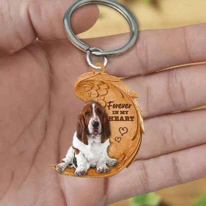 Basset Hound Forever In My Heart Acrylic Keychain FK032-Jolura