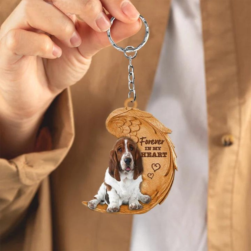 Basset Hound Forever In My Heart Acrylic Keychain FK032-Jolura