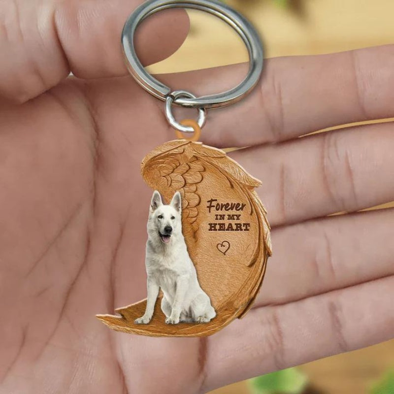White German Shepherd Forever In My Heart Acrylic Keychain FK033-Jolura