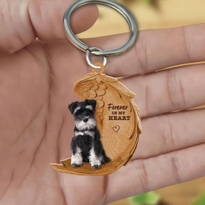 Miniature Schnauzer Forever In My Heart Acrylic Keychain FK034-Jolura