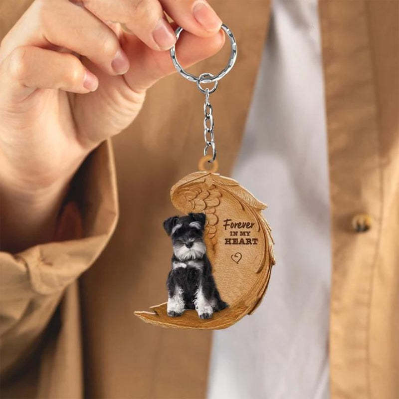 Miniature Schnauzer Forever In My Heart Acrylic Keychain FK034-Jolura