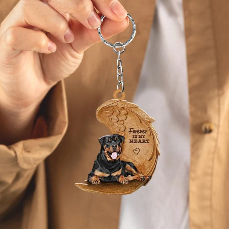 Rottweiler Forever In My Heart Acrylic Keychain FK037-Jolura