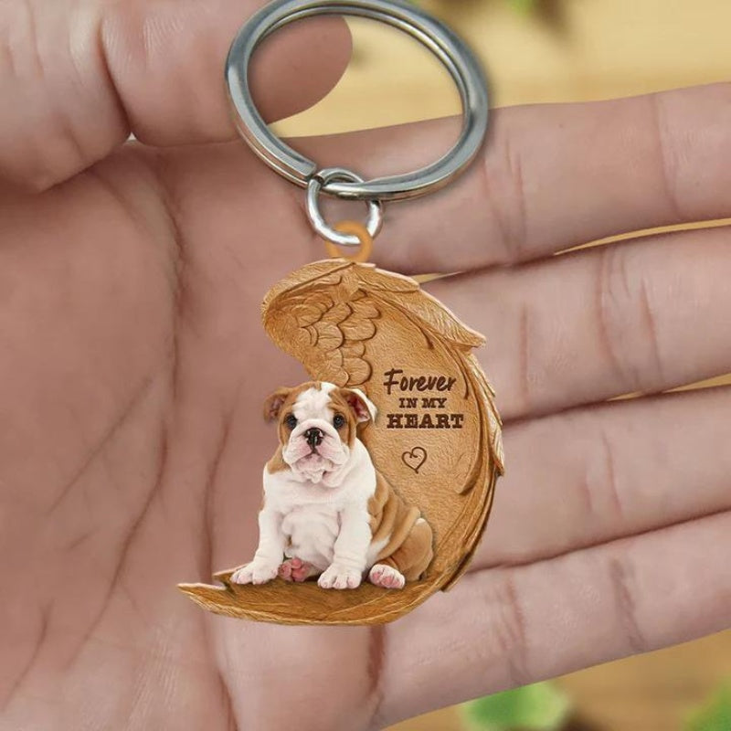 English Bulldog Forever In My Heart Acrylic Keychain FK040-Jolura