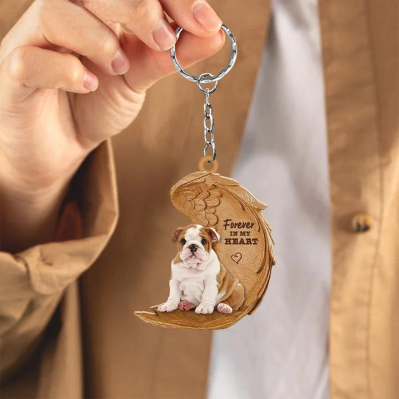 English Bulldog Forever In My Heart Acrylic Keychain FK040-Jolura