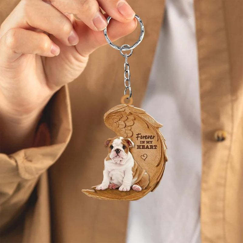 English Bulldog Forever In My Heart Acrylic Keychain FK040-Jolura